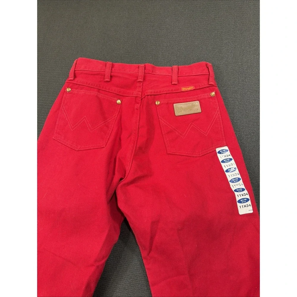 NEW VTG Wrangler Jeans Womens Cowboy Cut Red High Rise 90s 14MWZ Size 11x34 USA‎